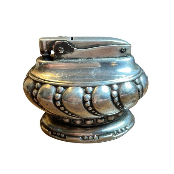 Vintage Ronson Silver Beaded Table Lighter Ornate Design Untested - Picture 2 of 16